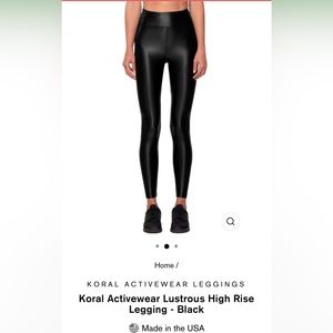 Koral Activewear Lustrous High Rise Legging - Black and size M. NWT